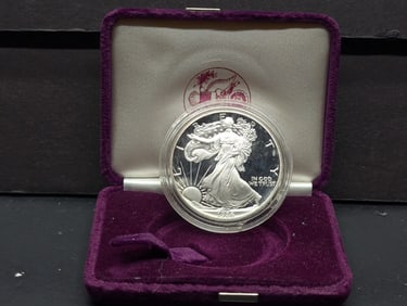 1986-S American Silver Eagle, First Year Key Date, In Box, No COA