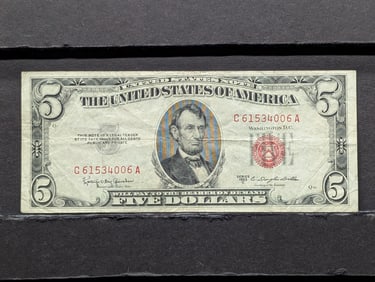 1953 C $5 Red Seal U.S. Note