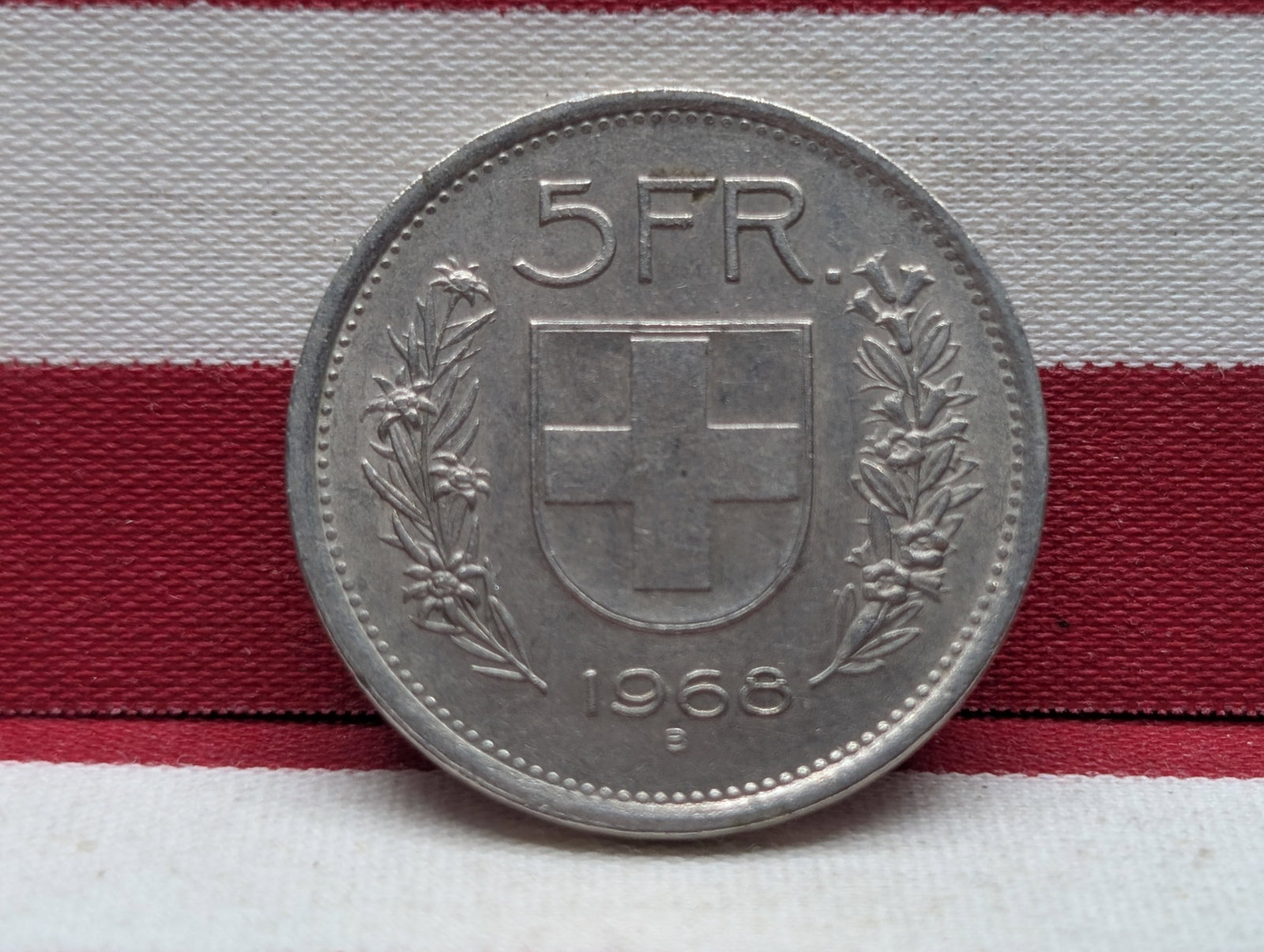 1968-B Switzerland Five Francs: 1968-B Switzerland Five Francs