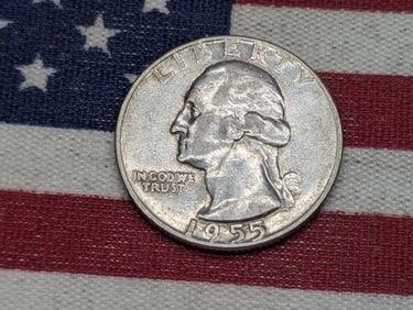 1955, 90% Silver Washington Quarter, 70 Years Old