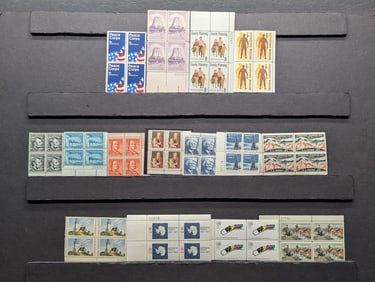 Lot of (15) Different US Postage Stamp Blocks, Mint, Never Hinged