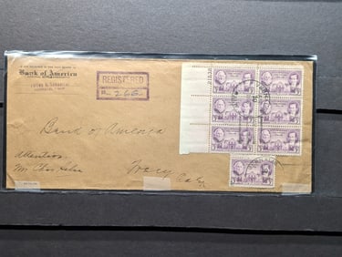 1936 U.S. Plate Block Cancellation