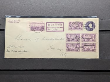1936 U.S. Postal Envelope With Four Block