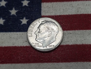 1963 D, 90% Silver BU Roosevelt Dime, 62 Years Old