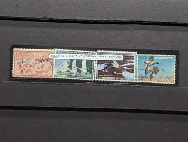 (4) Dept. Of The Interior Duck Stamps, 1940's & 1990's