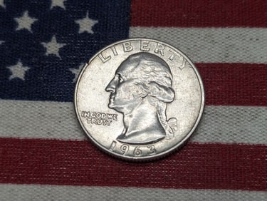 1963 D, 90% Silver Washington Quarter, 62 Years Old
