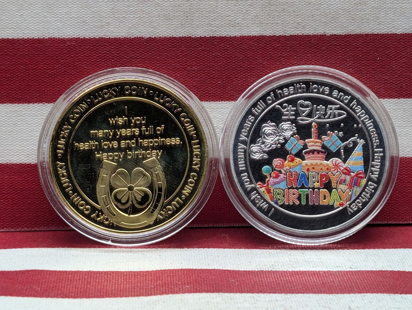 2-Happy Birthday Tokens, BU-New, Novelty, Great Gift! (1 of 2)