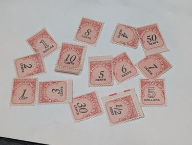 Complete Set Of Postage Due Stamps, All Mint, Original Gum, Never Hinged