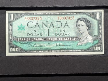 1967, Crisp, UNC, Ottawa Canada $1 Dollar, 58 Years Old