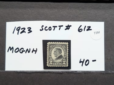Scott # 612, 1923 Harding Stamp, Mint, Original Gum, Never Hinged