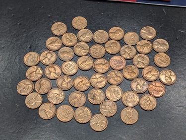 50, 1920's, Lincoln Wheat Cents