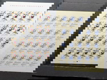 (4) Assorted U.S. Sheets Of Stamps, All Mint, Original Gum, Never Hinged