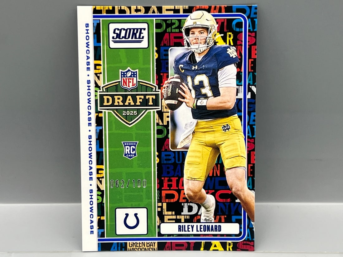 2025 Panini Score Riley Leonard Draft Showcase RC #/100: 2025 Panini Score Riley Leonard Draft Showcase RC #/100