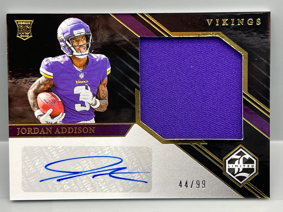 2023 Panini Limited Jordan Addison Rookie Patch Auto #/99 (1 of 2)