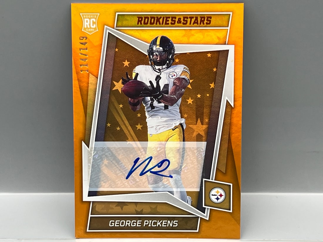 2022 Panini Rookies & Stars George Pickens Orange RC Auto #/149: 2022 Panini Rookies & Stars George Pickens Orange RC Auto #/149