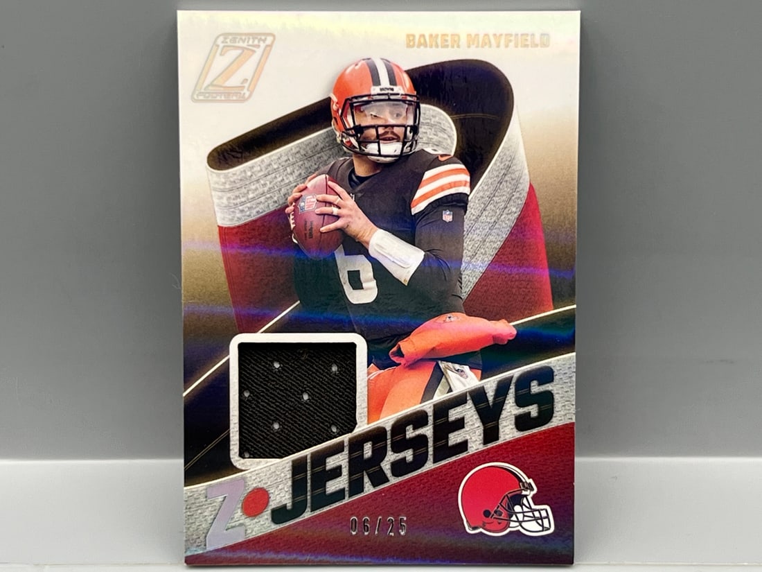 2021 Panini Zenith Baker Mayfield Z Jerseys Relic Jersey #ed 06/25: 2021 Panini Zenith Baker Mayfield Z Jerseys Relic Jersey #ed 06/25