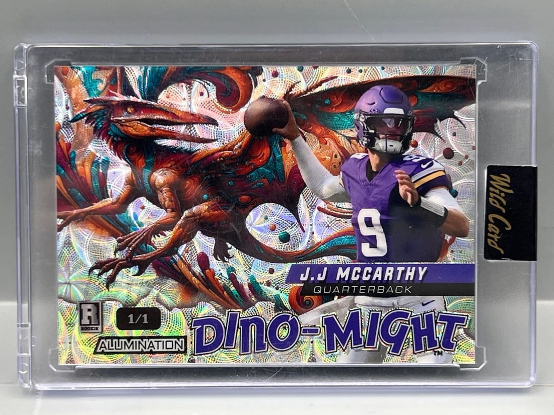 2024 Wild Card Alumination J.J. McCarthy Dino-Might RC #1/1 - Sealed From Wild Card: 2024 Wild Card Alumination J.J. McCarthy Dino-Might RC #1/1 - Sealed From Wild Card