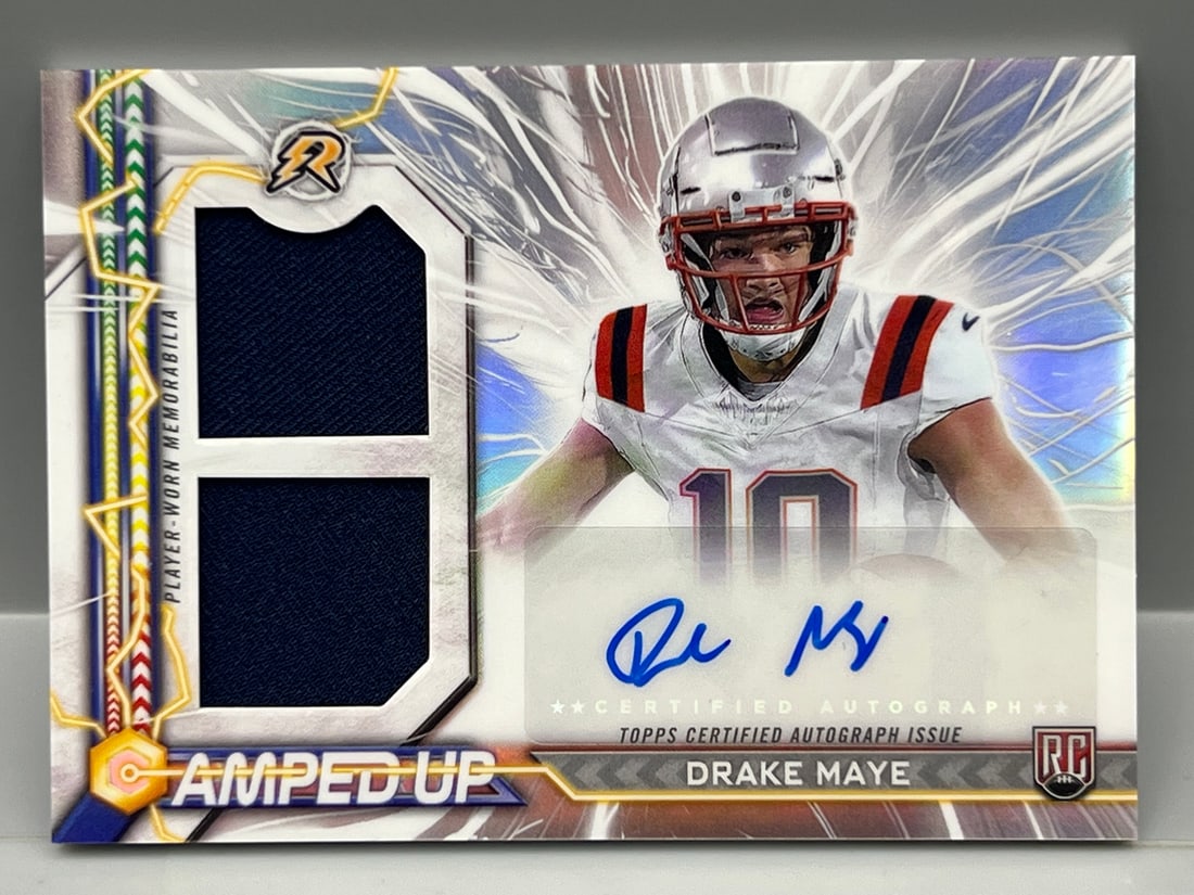 2025 Topps Resurgence Drake Maye Amped Up Refractor Rookie Patch Auto (1 of 2)
