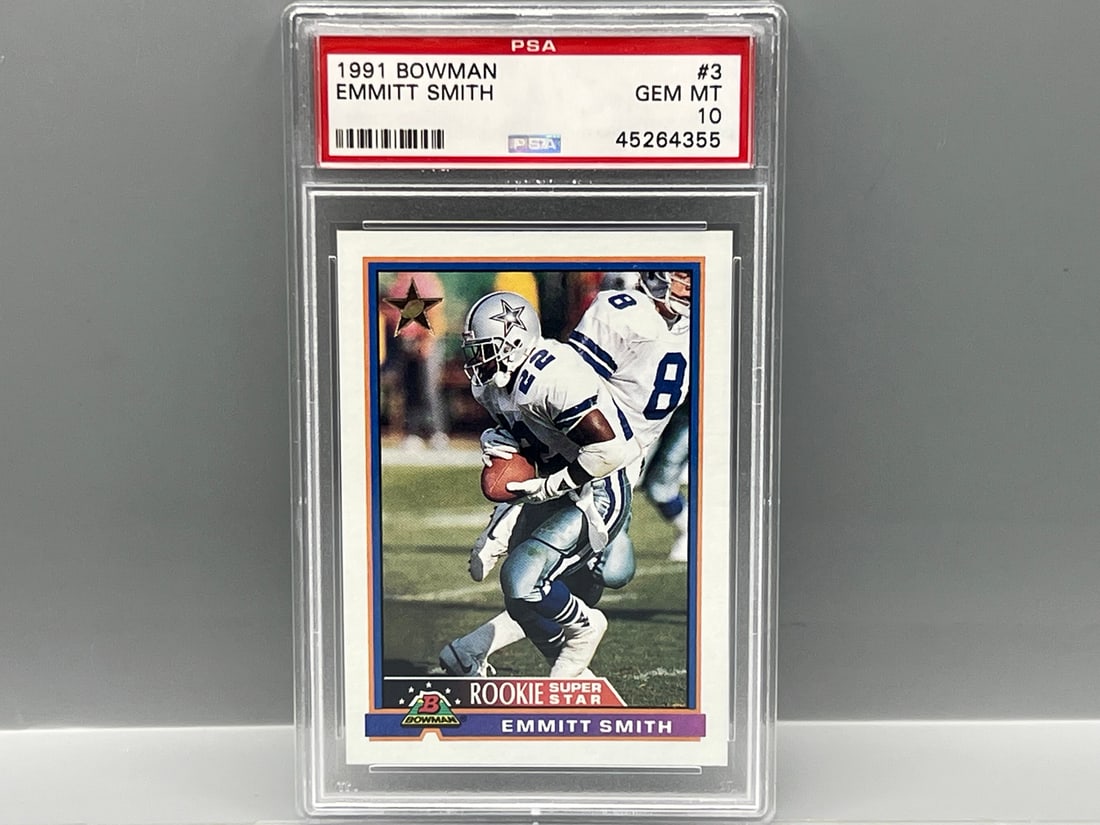 1991 Bowman Emmitt Smith 2nd Year #3 PSA Gem Mint 10 (1 of 2)