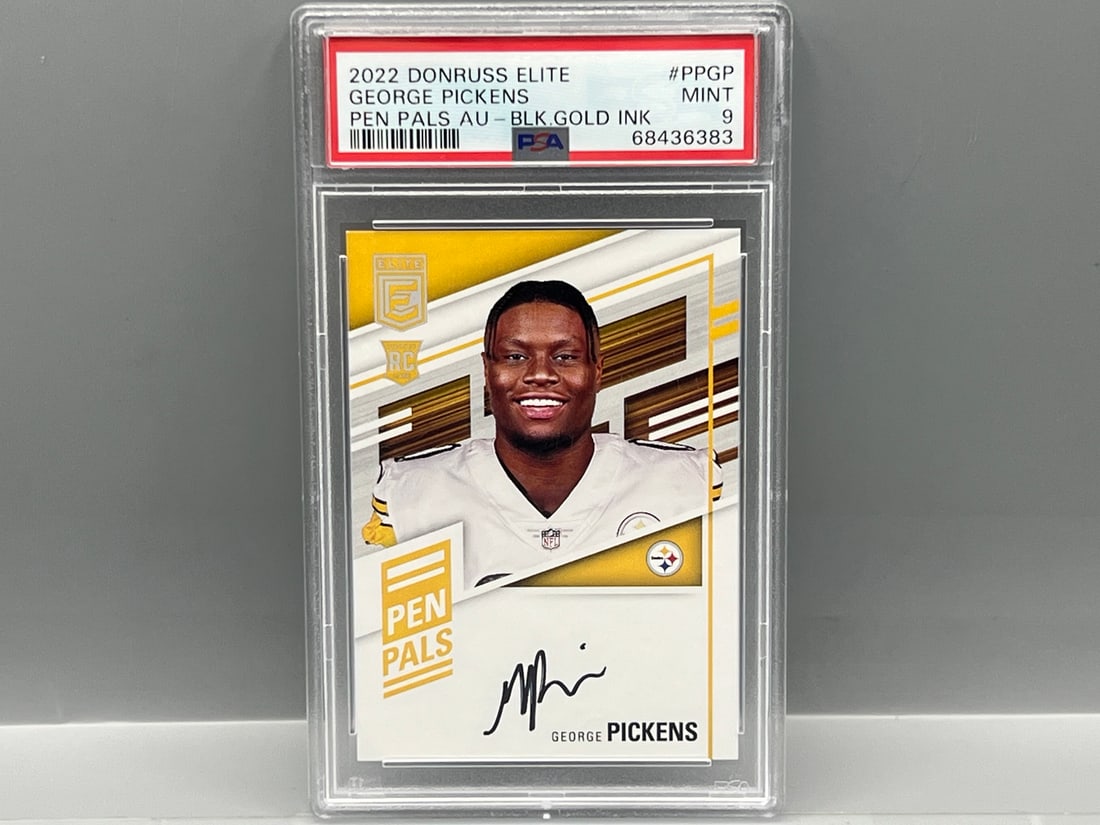 2022 Panini Donruss Elite George Pickens Pen Pals RC Auto #PPGP PSA Mint 9 (1 of 2)