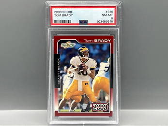 2000 Score Tom Brady RC #316 PSA NM-MT 8
