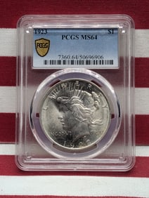 1923 Peace Dollar Graded MS64 By PCGS