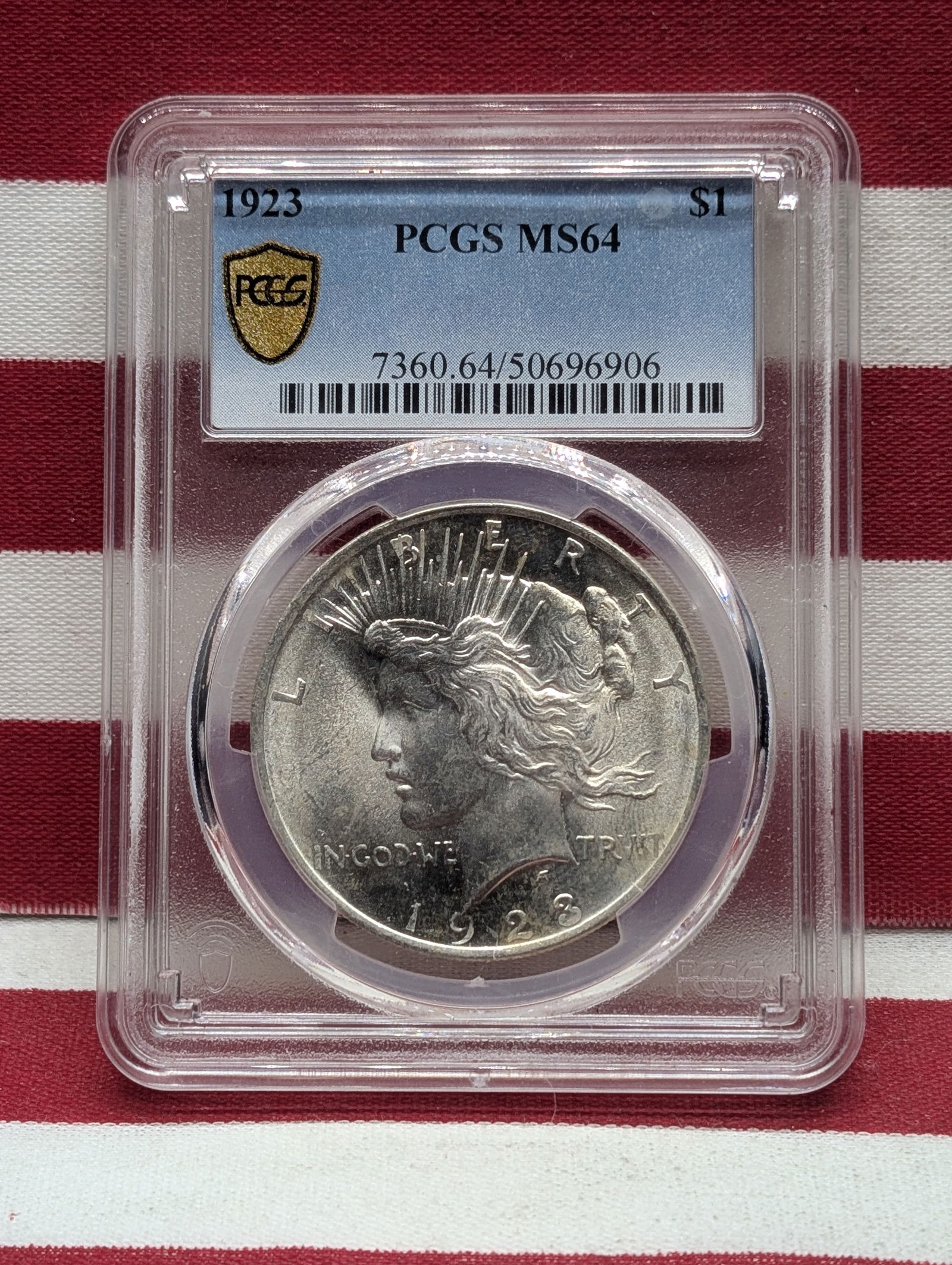 1923 Peace Dollar Graded MS64 By PCGS