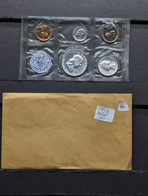 1958-P U.S. Proof 5 Coin Set in OGP w/Three 90% Silver Coins