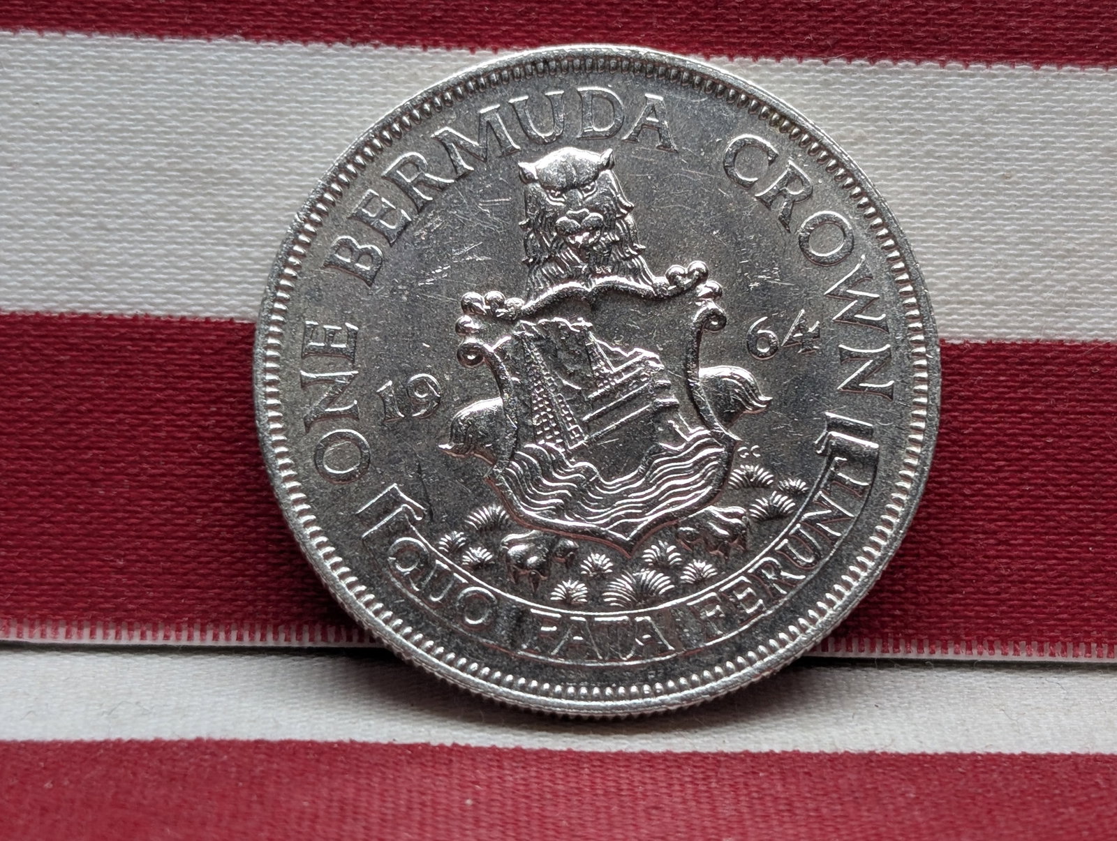 1964 Bermuda 1 Crown 50% Silver (1 of 2)