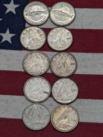 (10) Mixed Dates Canadian Dimes