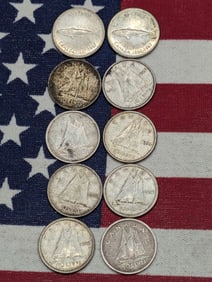 (10) Mixed Dates Canadian Dimes