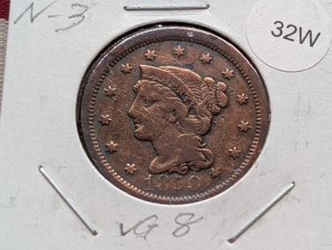 1850 Braided Hair Large Cent