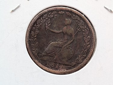 1814 Colonial Half Cent Token  Error on over strike
