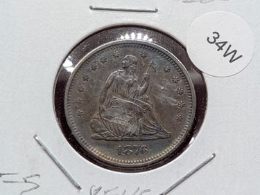 1876-S Seated Liberty Quarter