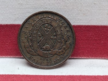 1837 Canadian Colonial Lower Half Cent Bank Token