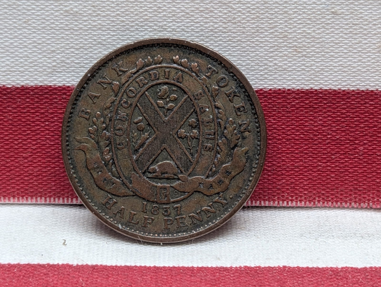 1837 Canadian Colonial Lower Half Cent Bank Token (1 of 2)