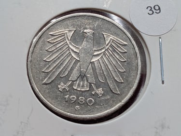 1980-G West German 5 Deutsche Mark