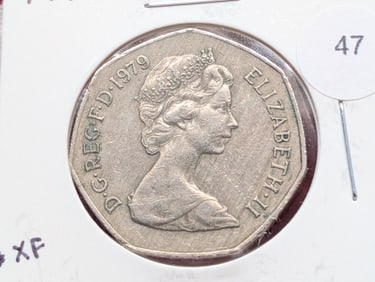 1979,UK 50 New Pence, Elizabeth II, Original large-sized 50p