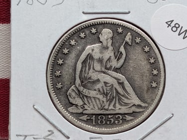 1853 Seated Liberty Half Dollar Coin
