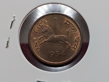 1954 India, One Pice, Galloping horse, "One Pice"