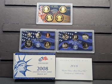 2008 -S U.S. Mint Proof Set w/ State Quarters & Presidential Dollars 14-Coin Set in OGP with COA