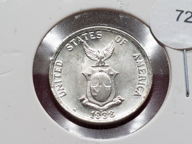 1938-M, 20 Centavos, Philippines, 75% Silver