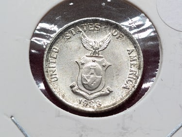 1938, 20 Centavos, 75% Silver, Philippines