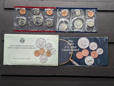 1989 P&D U.S. Mint UNC 10-Coin Set in OGP with COA