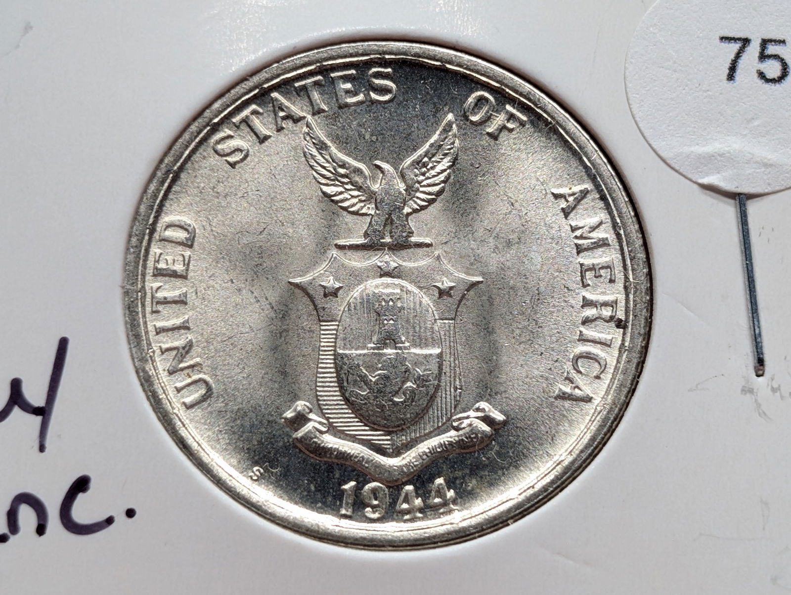 1944-S,  50 Centavos, 75% Silver, Philippines (1 of 3)