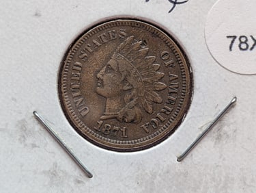 1871 Indian Head Cent - Key Date