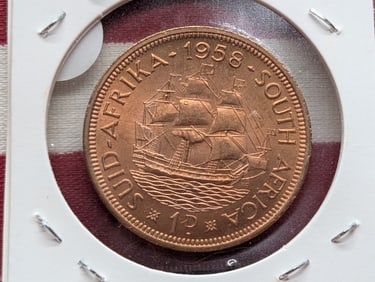 1958, One Penny Proof, South Africa