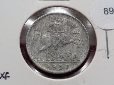 1953, 10 Centimos, Spain, VF
