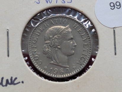 1964-B, 20 Rappen, Switzerland: 1964-B, 20 Rappen, Switzerland