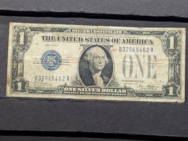1928 One Dollar Silver Certificate  Funny Back